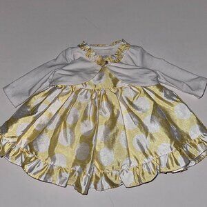 Marmellata Infant Girls Yellow & White Dress Set Size 3M EASTER EXCELLENT!
